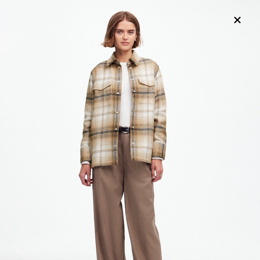 BNWT Madewell flannel shirt-jacket in plaid *pockets!*